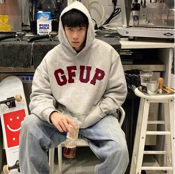 Men’s Heavy Hooded Sweater – American Retro Style Pullover Hoodie - Adistore