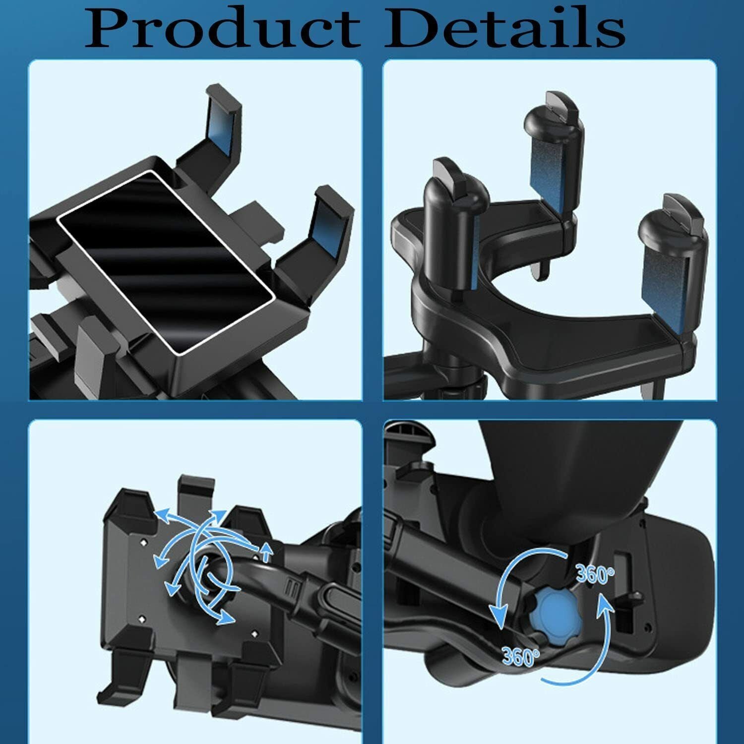 Rotatable Retractable Car Phone Holder – Rearview Mirror UK Stock