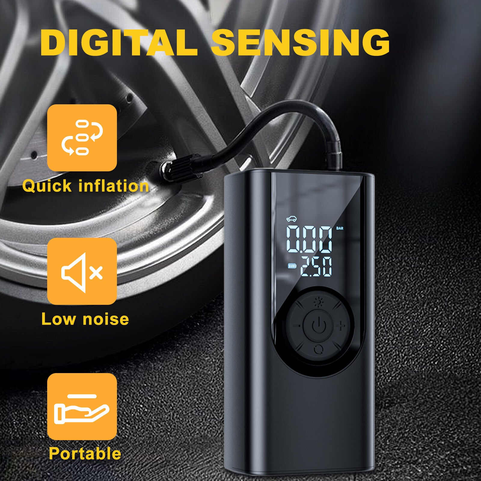 Wireless Portable Digital Tyre Inflator 150PSI  for Car & Bike.