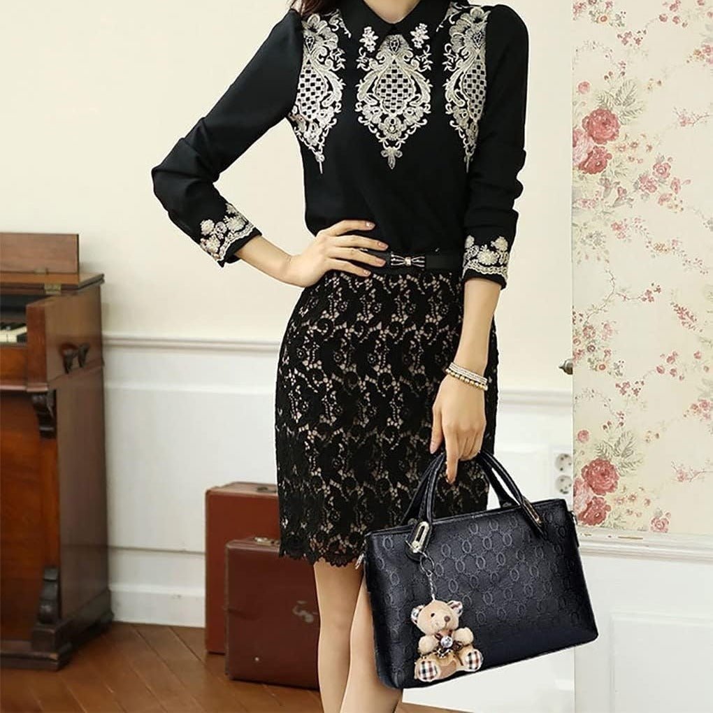 Women’s 4Pcs PU Leather Handbag Set – Tote, Satchel & Shoulder Bag - Adistore