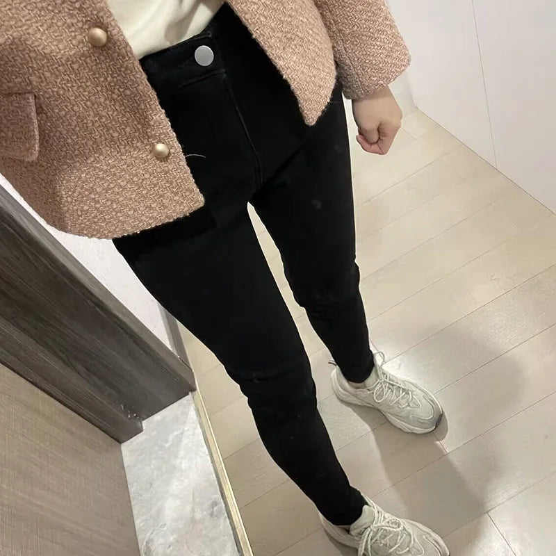 Women’s Thermal Skinny Fleece Jeans – Winter Warm Stretch Denim - Adistore