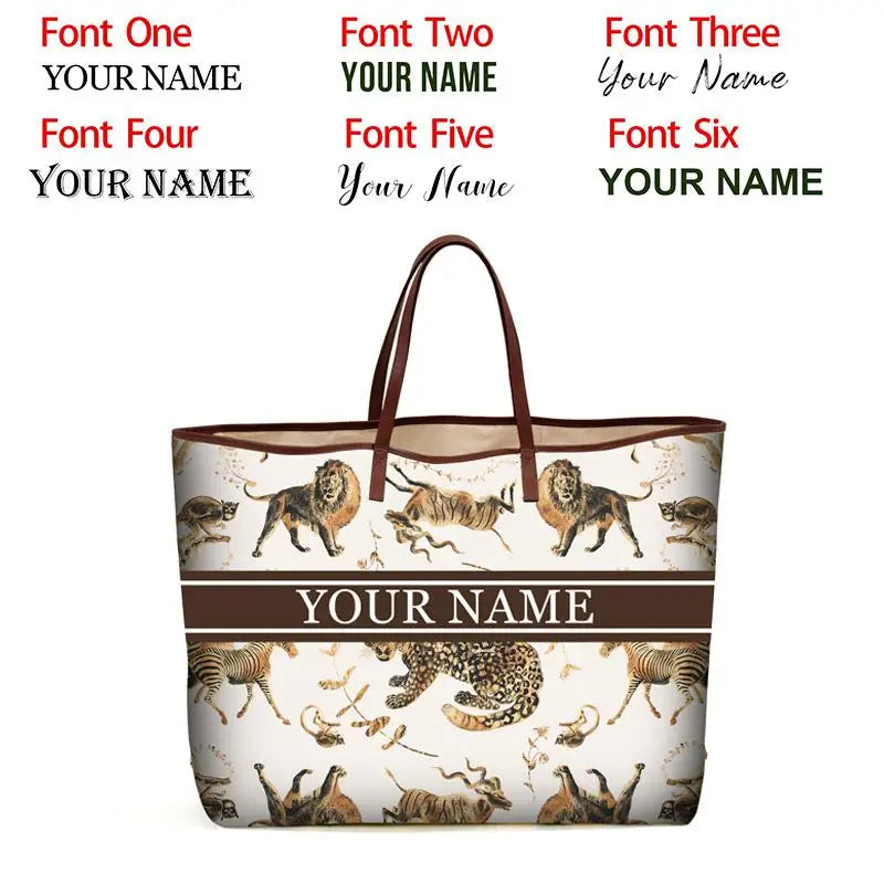 Custom Letter Stripe Tote Bag – Large Book & Travel Handbag for Women - Adistore