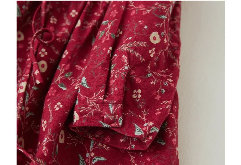 New Spring Autumn Cotton Print Vintage Dresses For Women.