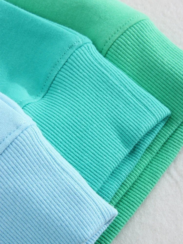 Blue Cotton Oversize Sweatshirt for Women – O-Neck Loose Pullover