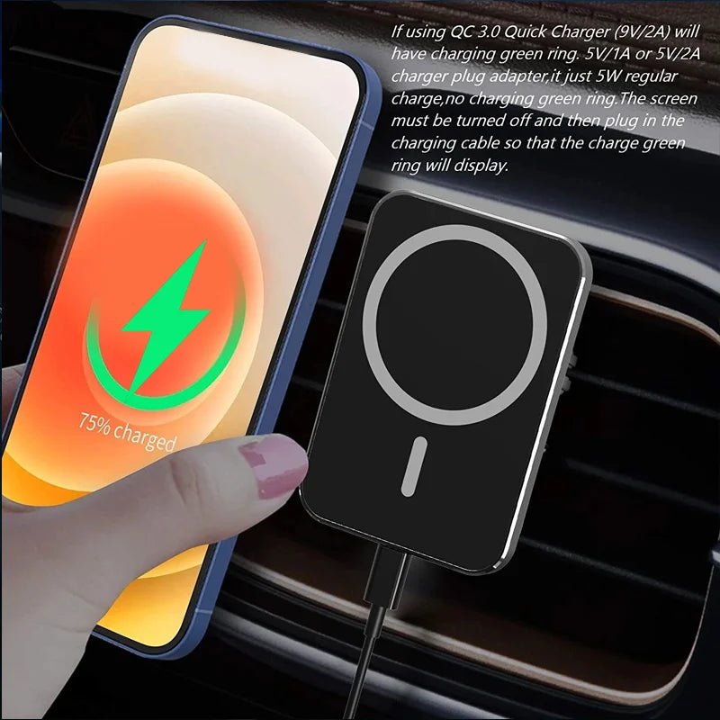 30W Magnetic Car Wireless Charger & Phone Holder for iPhone 15/14/13 - Adistore