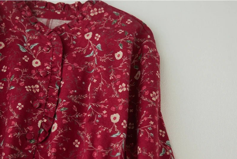 New Spring Autumn Cotton Print Vintage Dresses For Women.