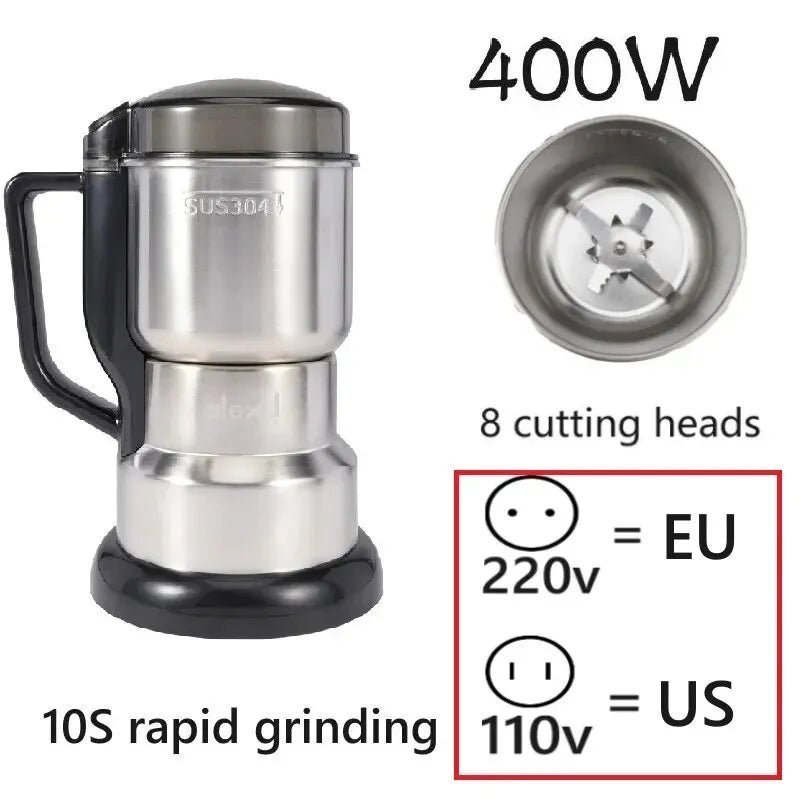 Multifunctional 400W Electric Coffee Grinder – Cereal & Nut Grinder - Adistore
