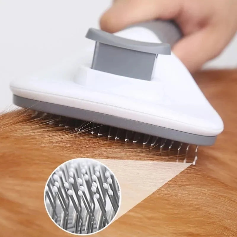Self-Cleaning Pet Hair Remover Brush – Dog & Cat Grooming Comb - Adistore
