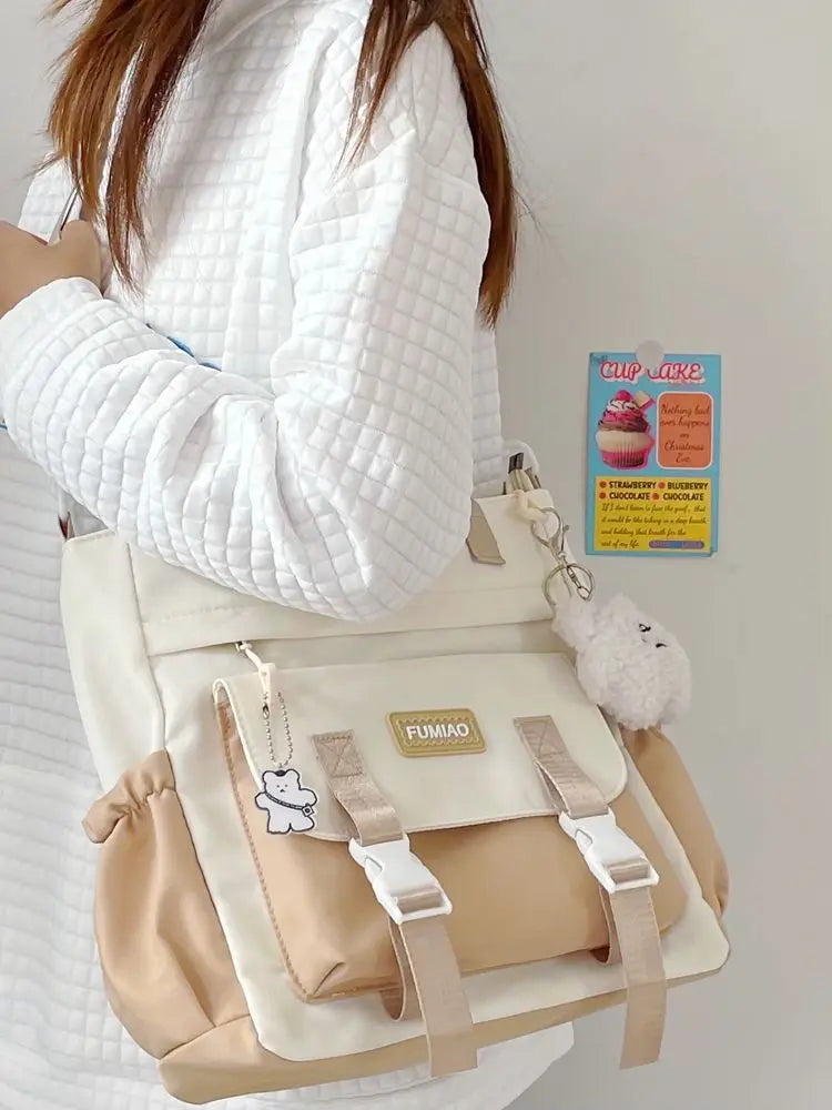 Large Capacity Crossbody Bag for Girls – College Shoulder Tote - Adistore