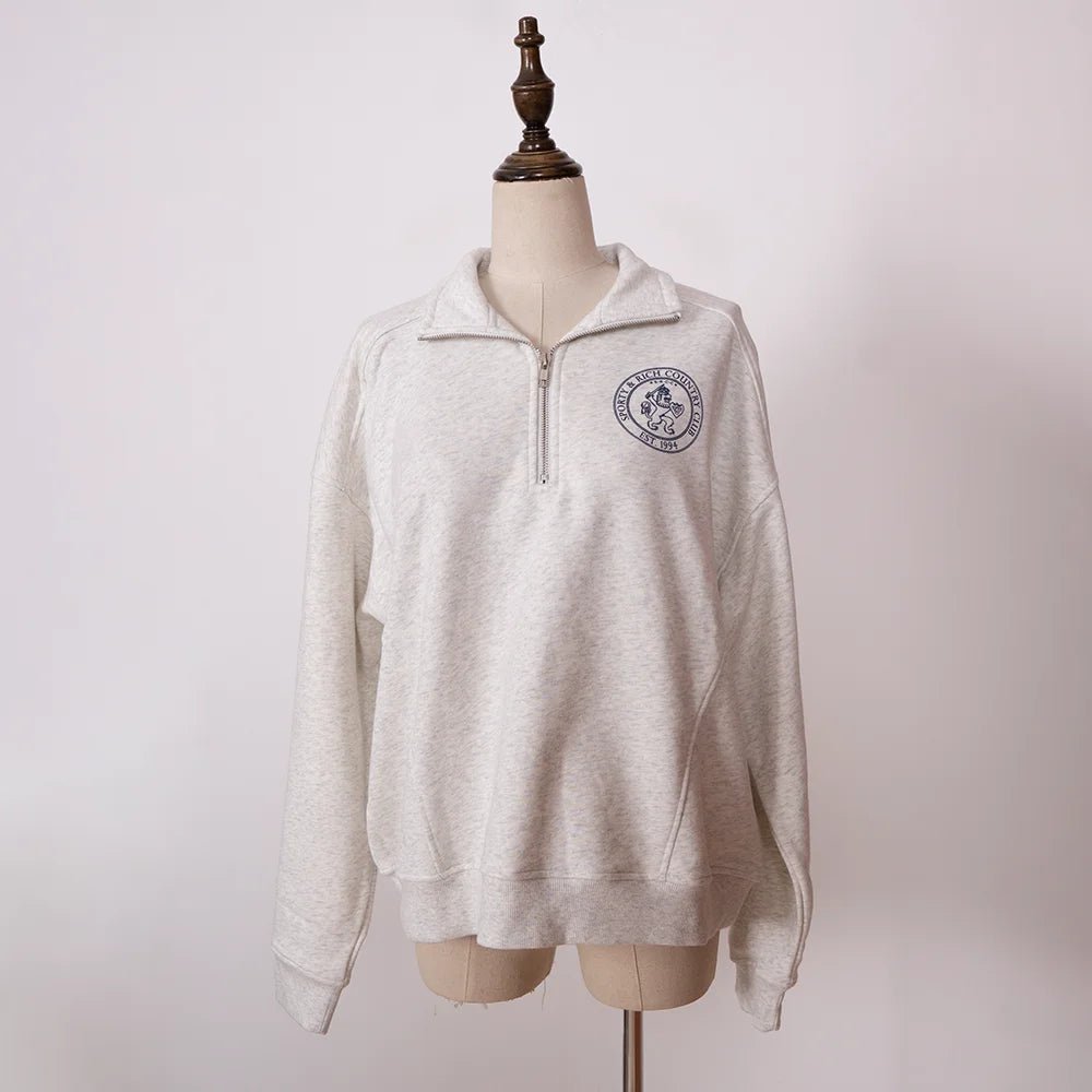 ZESSAM Club Graphic Sweatshirt – Women’s Long Sleeve with Collar - Adistore