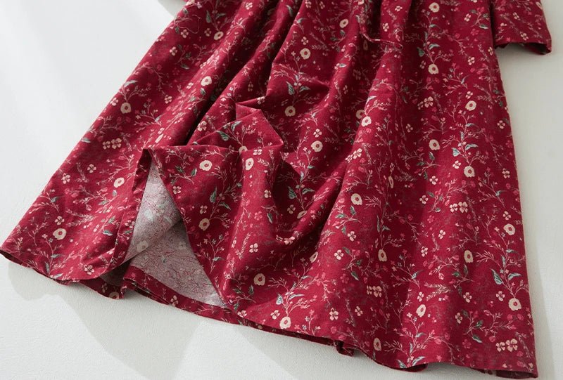 New Spring Autumn Cotton Print Vintage Dresses For Women.