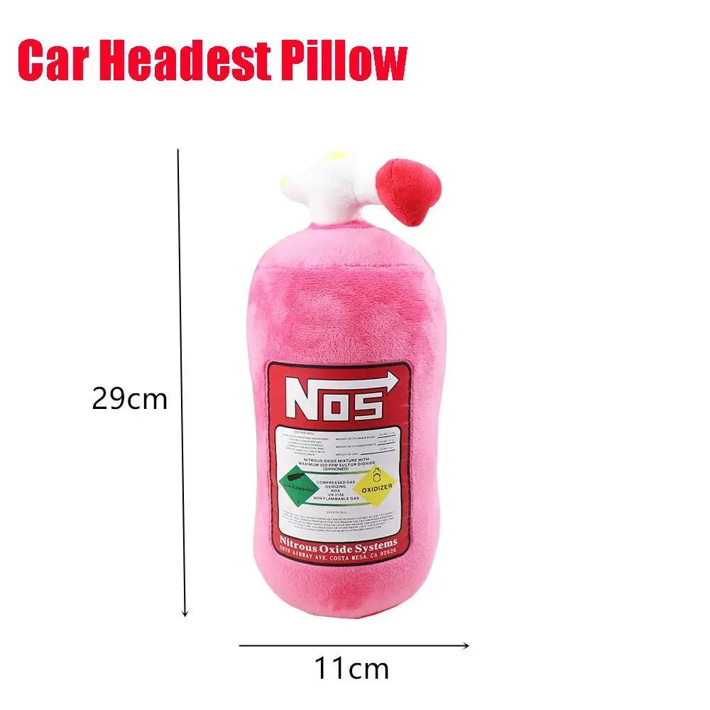 NOS Bottle Car Neck Pillow | Plush Headrest Cushion for Driver & Passenger - Adistore