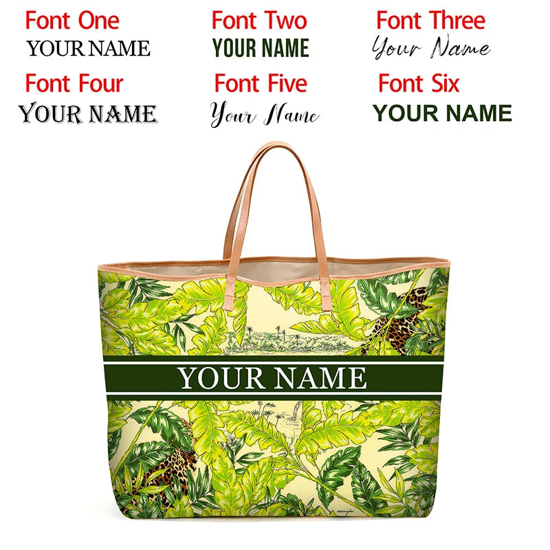 Custom Letter Stripe Tote Bag – Large Book & Travel Handbag for Women - Adistore
