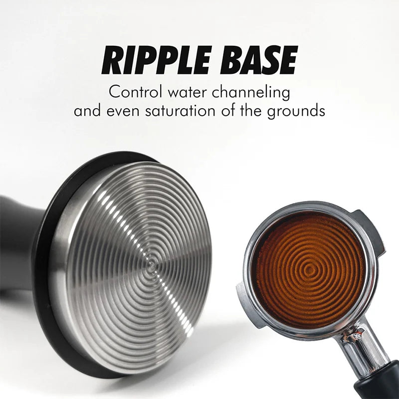 Coffee brewing component with ripple base design on a white background