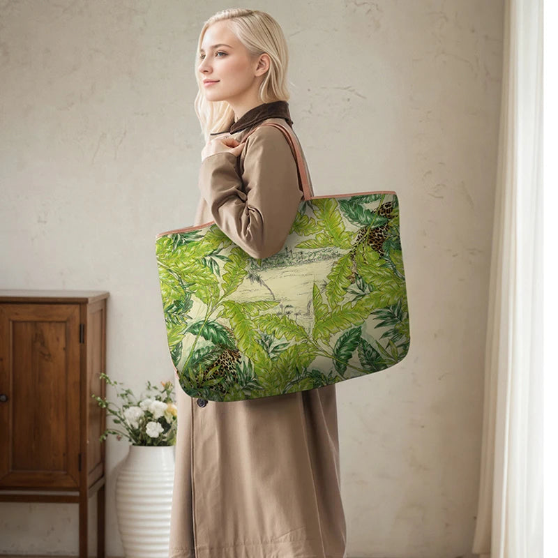 Custom Letter Stripe Tote Bag – Large Book & Travel Handbag for Women - Adistore