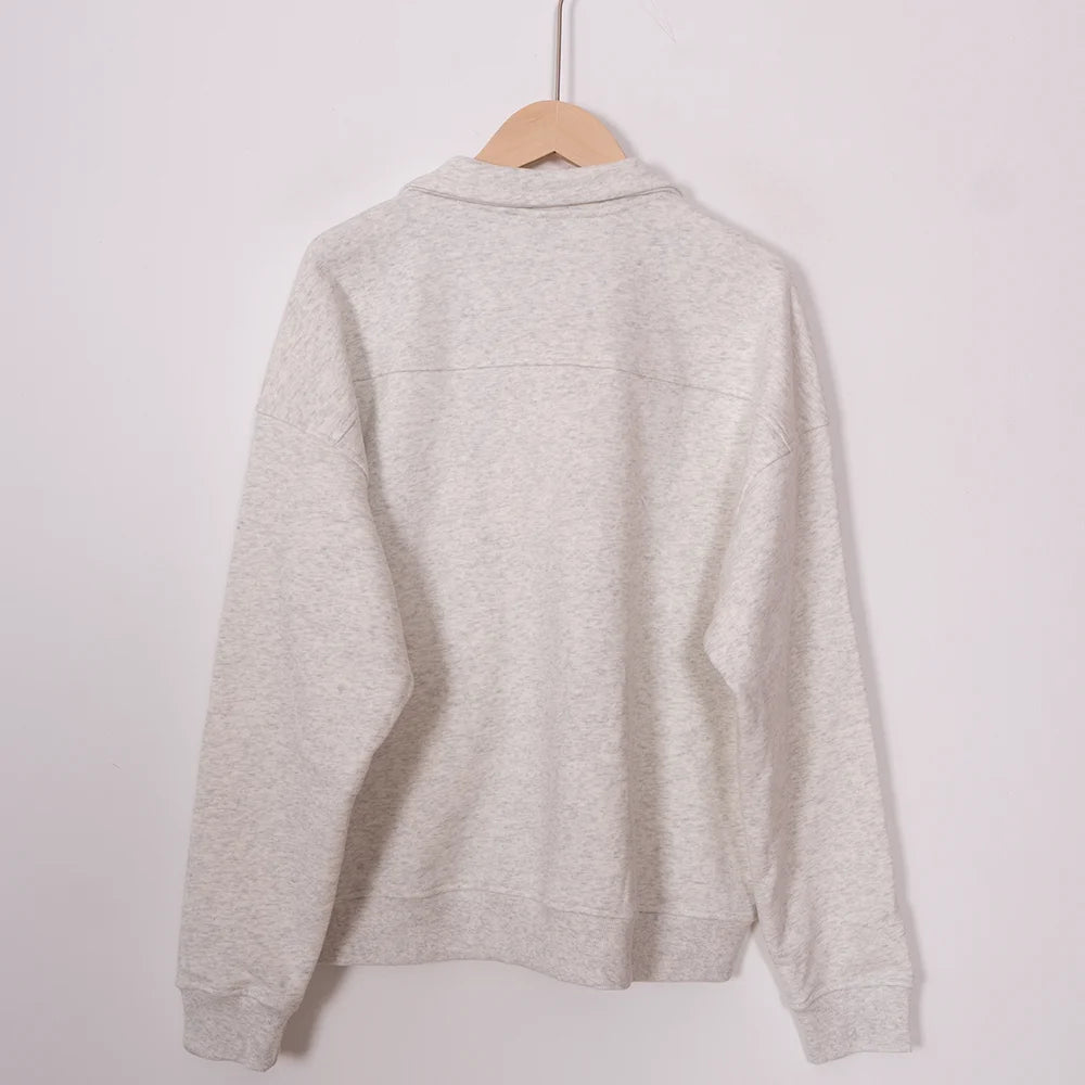 ZESSAM Club Graphic Sweatshirt – Women’s Long Sleeve with Collar - Adistore