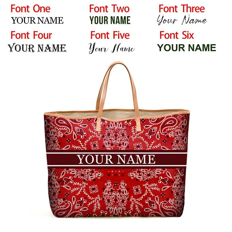 Custom Letter Stripe Tote Bag – Large Book & Travel Handbag for Women - Adistore