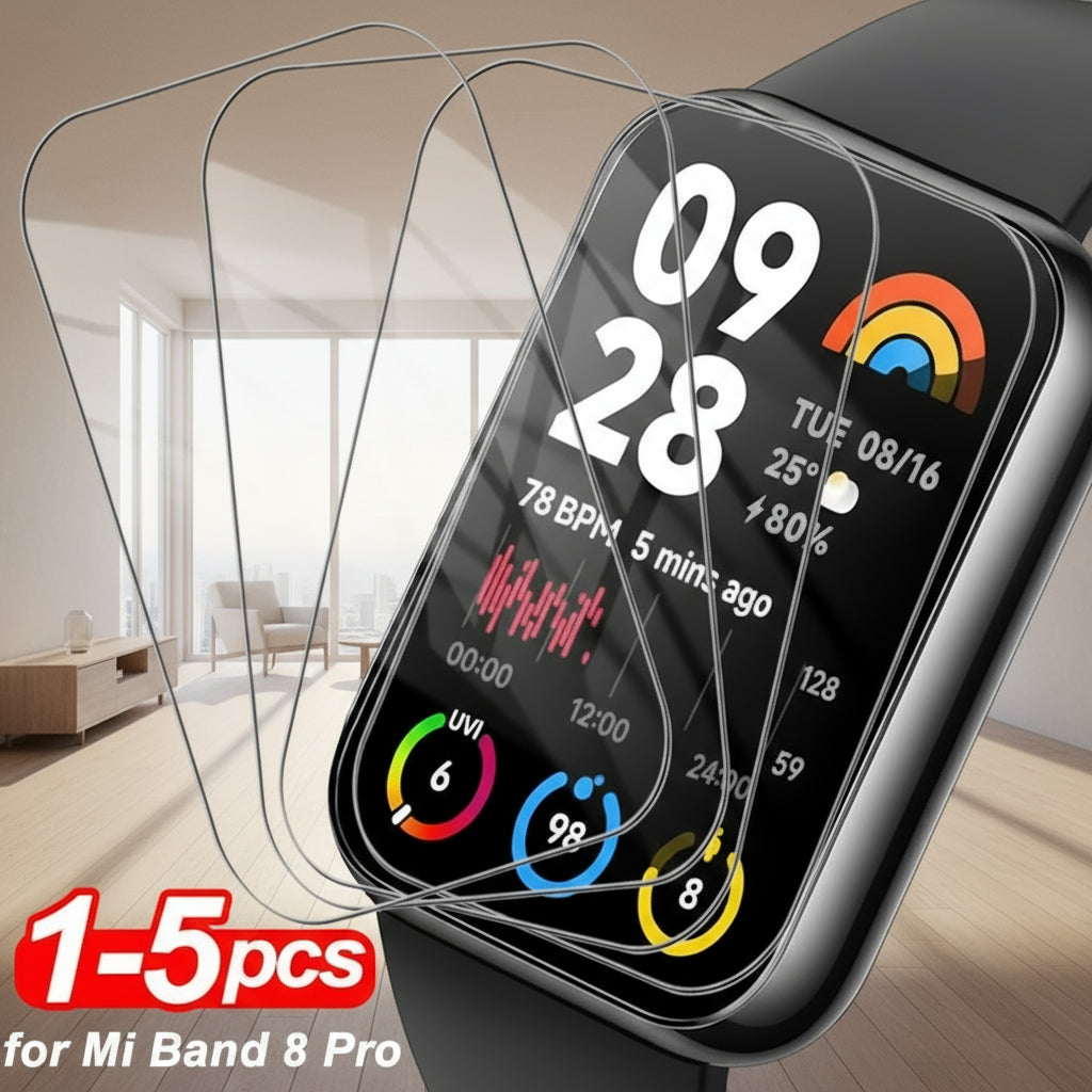 Mi Band 8 Pro Screen Protector – HD Anti-Scratch Tempered Glass Film - Adistore