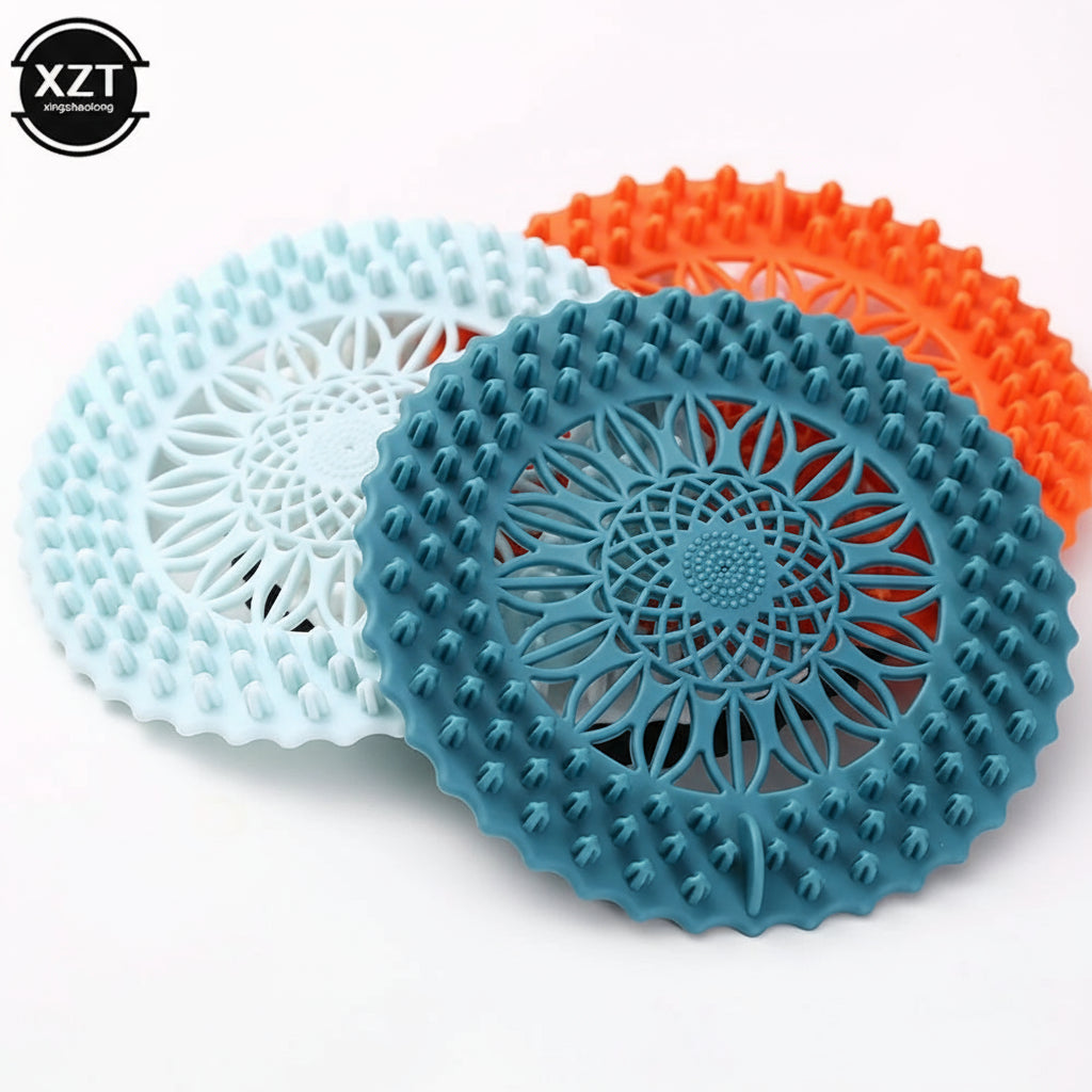 Silicone Sink & Shower Drain Cover – Hair Catcher & Stopper Filter - Adistore