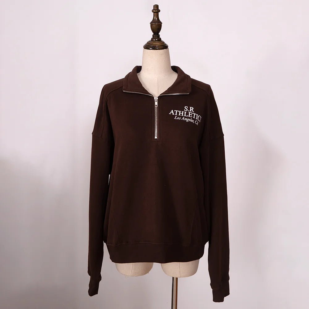 ZESSAM Club Graphic Sweatshirt – Women’s Long Sleeve with Collar