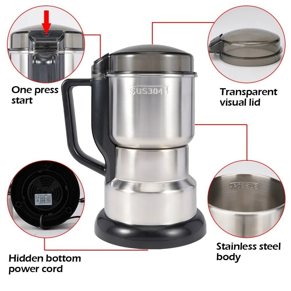 Multifunctional 400W Electric Coffee Grinder – Cereal & Nut Grinder - Adistore