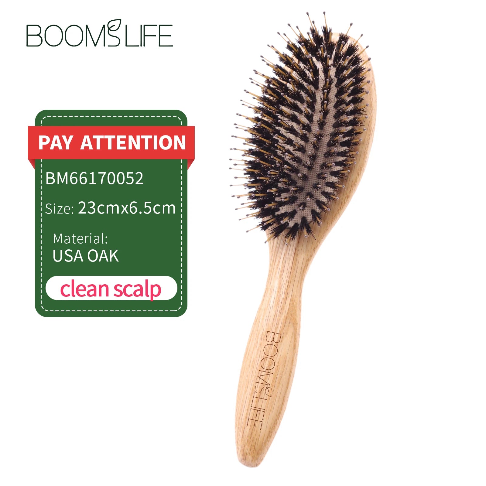 Boar Bristle Hair Brush & Oak Wood Comb – Scalp Massage & Detangling - Adistore