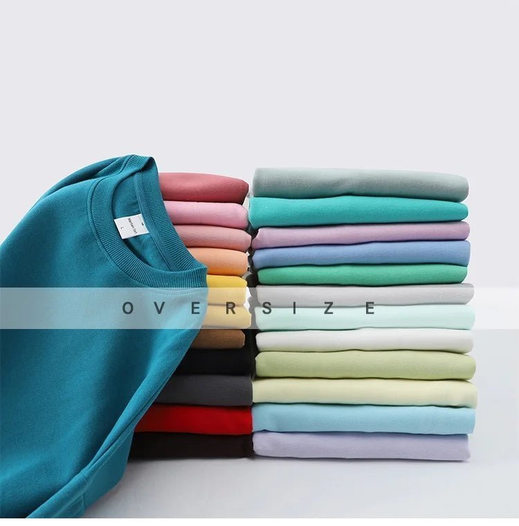 Blue Cotton Oversize Sweatshirt for Women – O-Neck Loose Pullover - Adistore