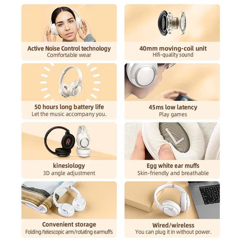 Lenovo TH40 Wireless Bluetooth Headphones – HiFi Stereo Earphones - Adistore