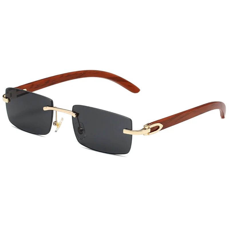 Punk Rimless Rectangle Sunglasses for Men – 2023 Vintage TrendGlasses Frameless Eyewear UV400 - Adistore