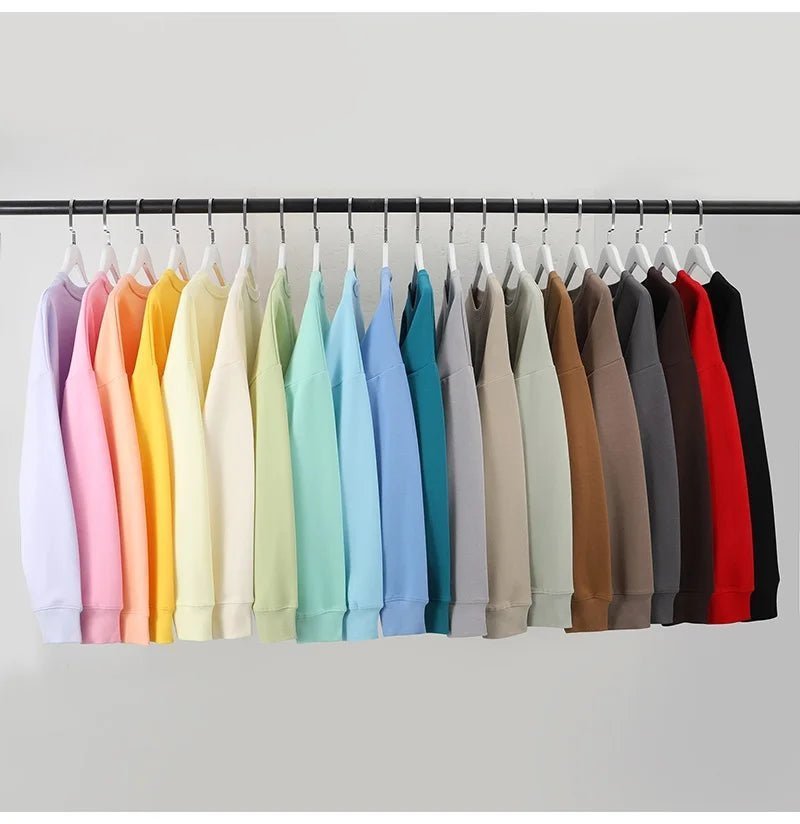 Blue Cotton Oversize Sweatshirt for Women – O-Neck Loose Pullover