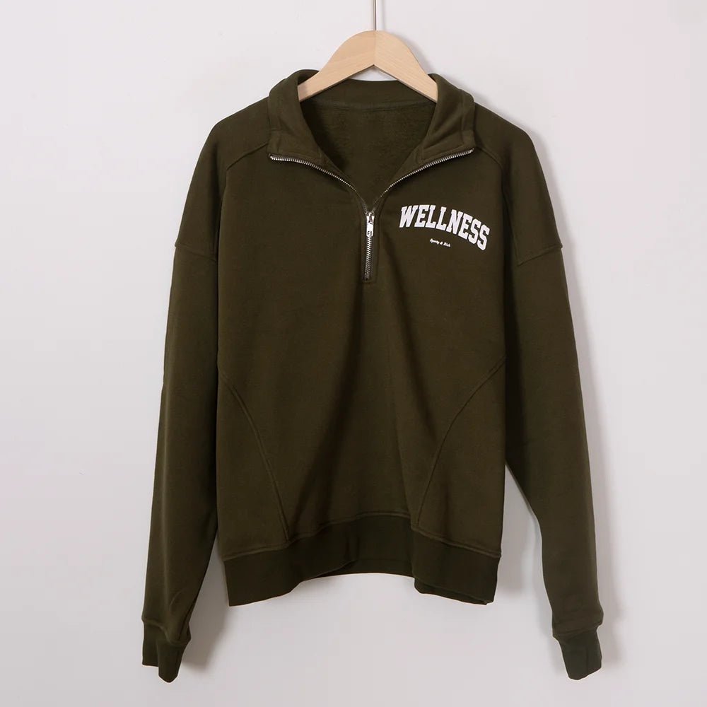 ZESSAM Club Graphic Sweatshirt – Women’s Long Sleeve with Collar - Adistore