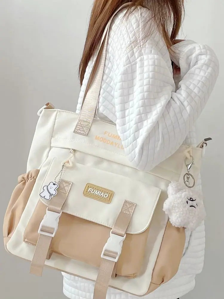 Large Capacity Crossbody Bag for Girls – College Shoulder Tote - Adistore