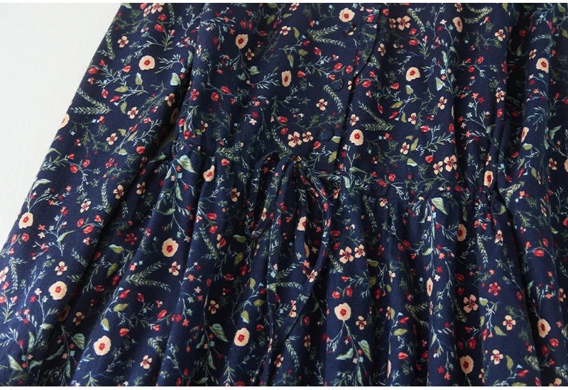 New Spring Autumn Cotton Print Vintage Dresses For Women.
