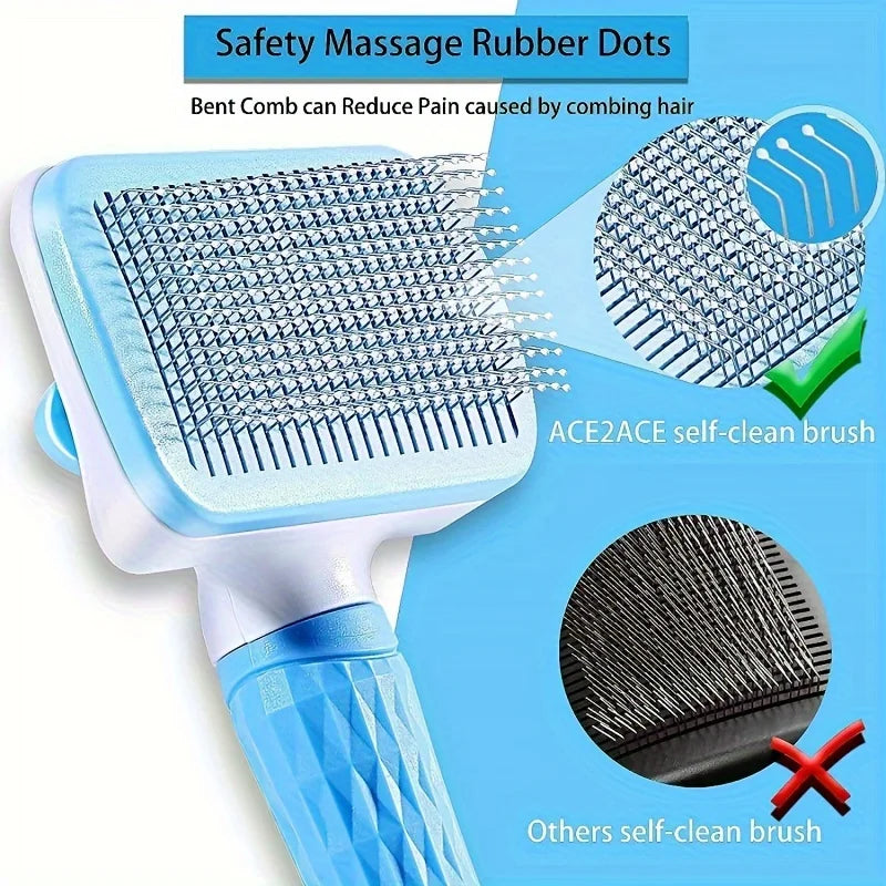 Pet Hair Remover Brush – Deshedding Comb for Dogs & Cats Long Hair - Adistore