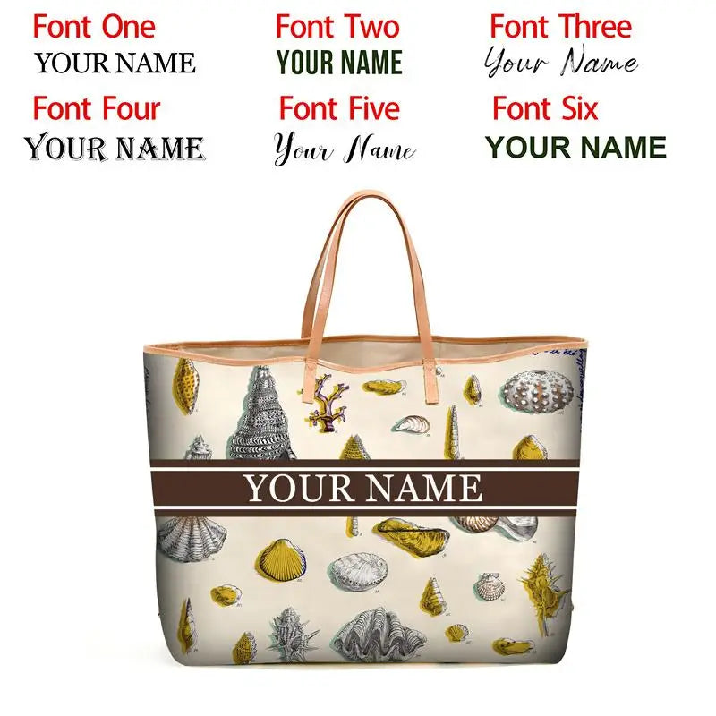 Custom Letter Stripe Tote Bag – Large Book & Travel Handbag for Women - Adistore