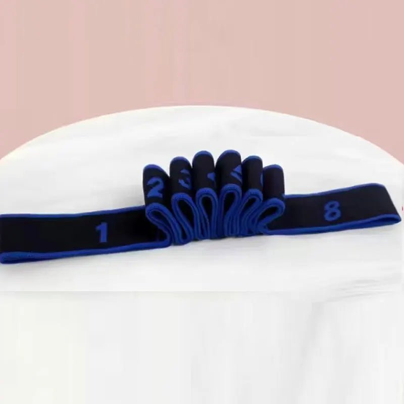 Yoga Elastic Resistance Band with 8 Rings – Pilates Stretching Rope - Adistore