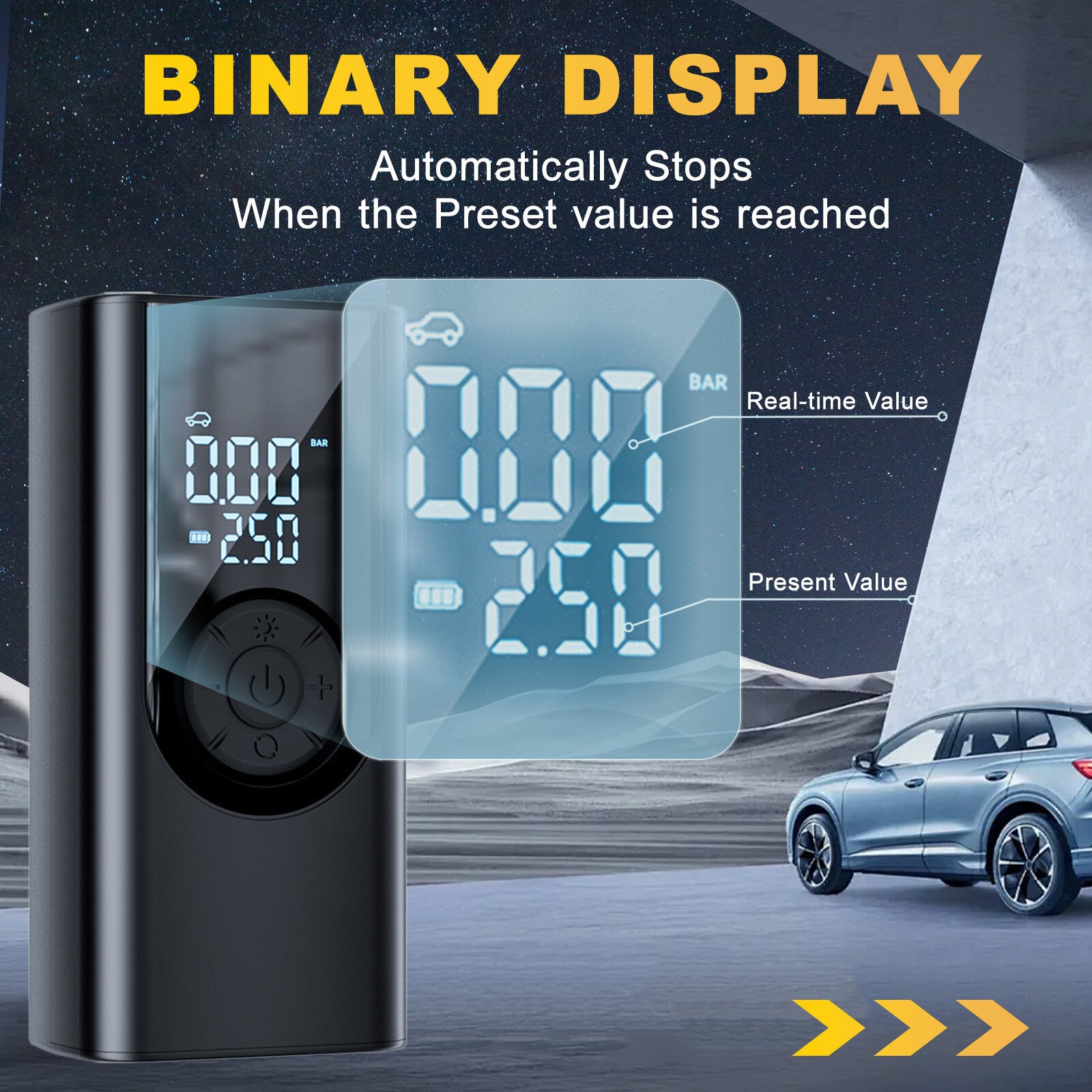 Wireless Portable Digital Tyre Inflator 150PSI  for Car & Bike.