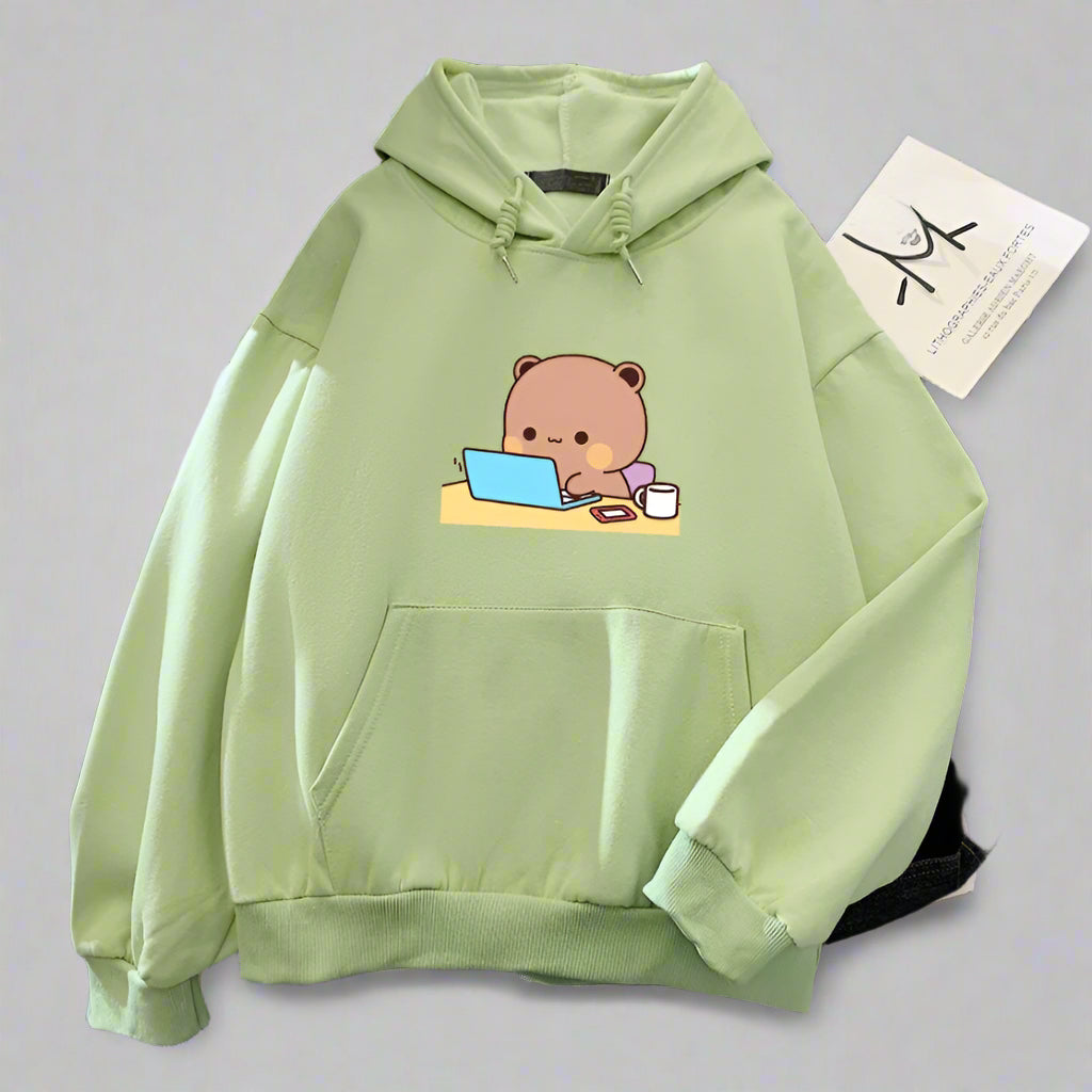 "Back To School Busy Bear Soft Hoodie for Kids – Cute & Comfortable