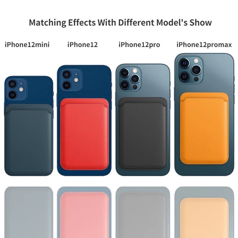 Magnetic Leather Card Holder Case for iPhone 13/12/11 Pro Max Mini - Adistore
