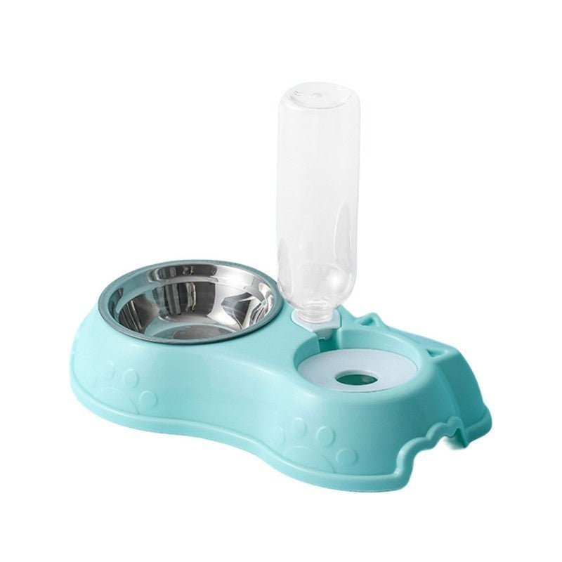 500ML Dog & Cat Feeder Bowl with Automatic Water Bottle – Pet Hydration - Adistore