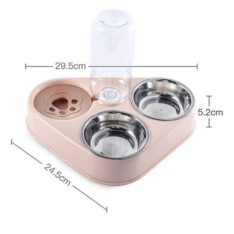500ML Dog & Cat Feeder Bowl with Automatic Water Bottle – Pet Hydration - Adistore