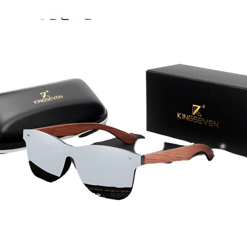 KINGSEVEN Wooden Polarised Sunglasses – Natural Men’s UV400 Shades - Adistore