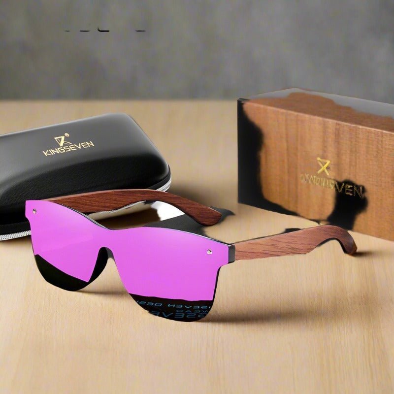 KINGSEVEN Wooden Polarised Sunglasses – Natural Men’s UV400 Shades - Adistore