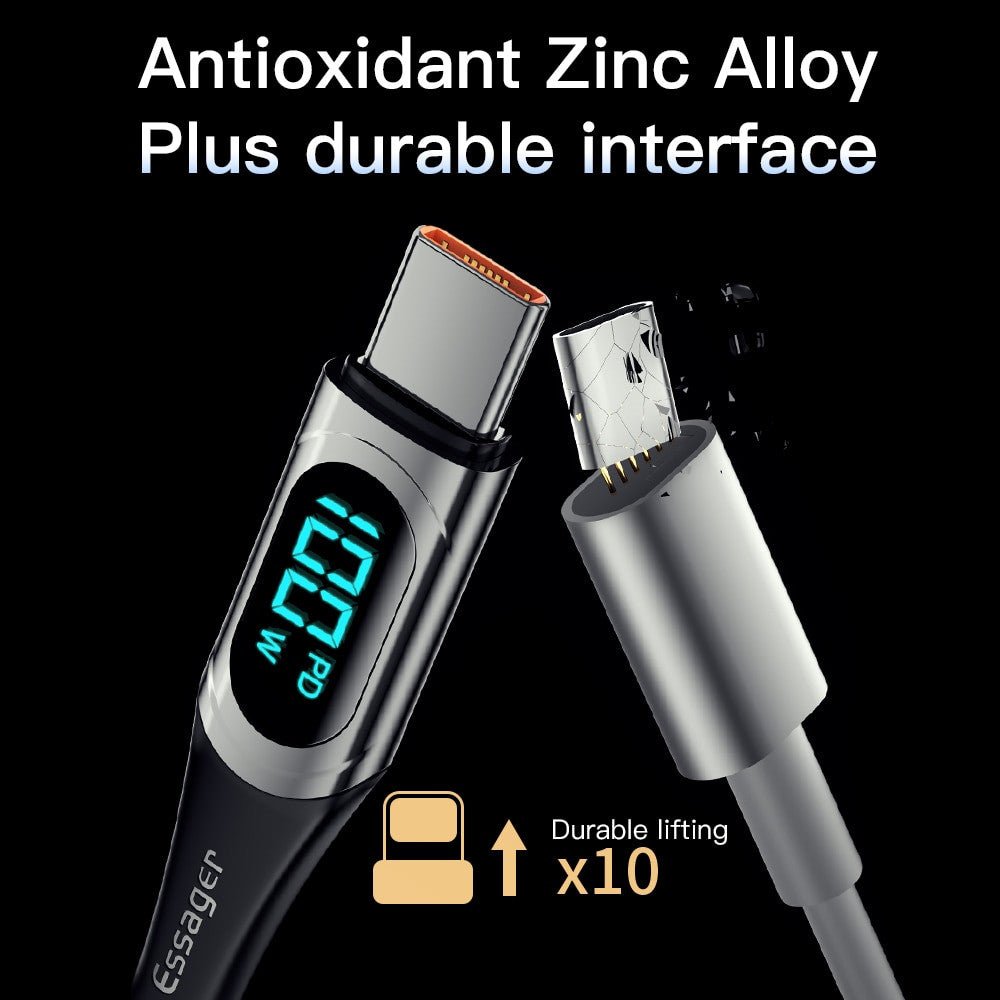 Essager PD 100W USB Type-C to Type-C Cable | 7A Fast Charging Wire for MacBook, Samsung, Xiaomi, and More