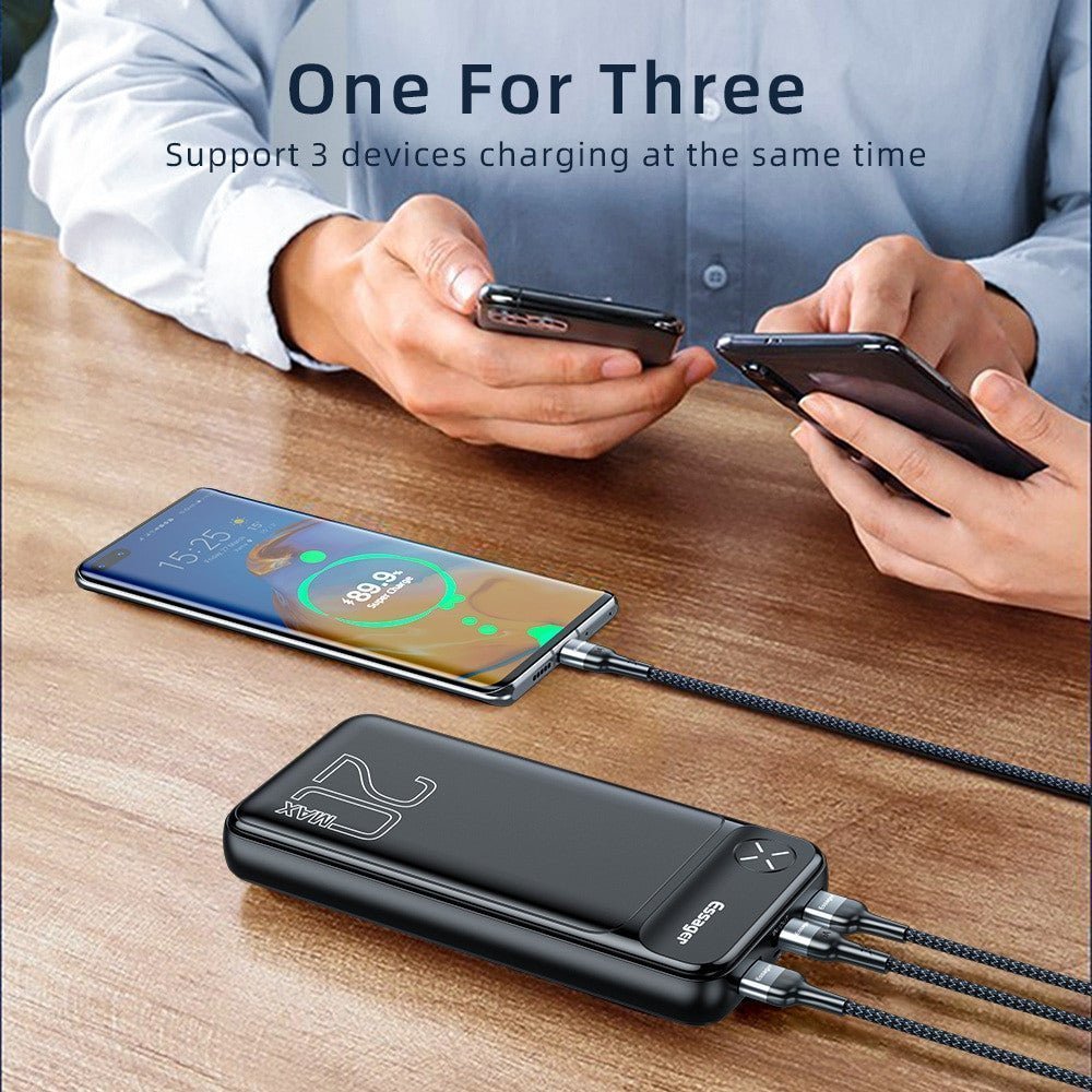 Essager 20000mAh Portable Powerbank | Fast Charging Power Bank for iPhone, Samsung & USB Devices - Adistore
