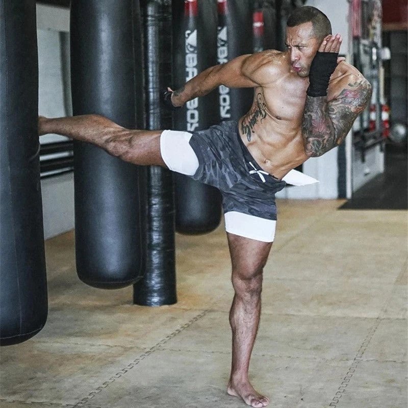 Men's 2-in-1 Running Shorts – Double-Layer Gym Fitness Sportswear