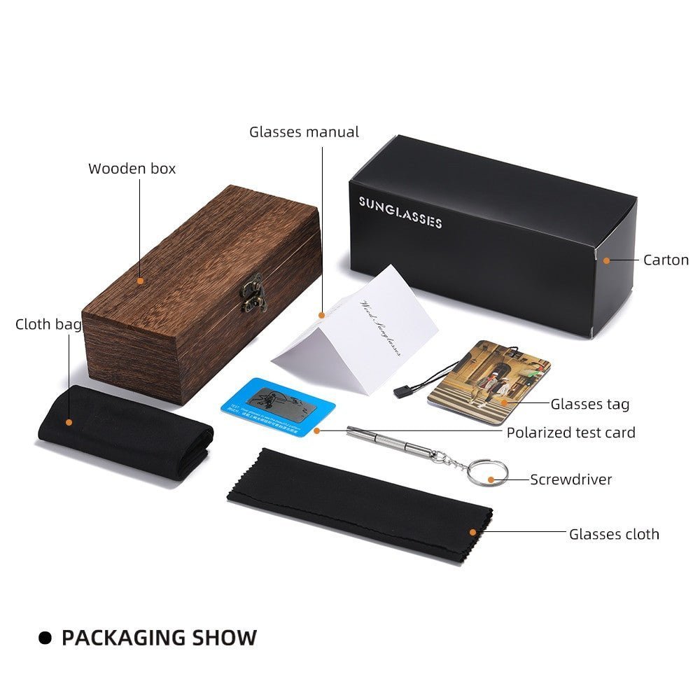 GM Handmade Bamboo Polarised Sunglasses – Natural Wood Shades - Adistore