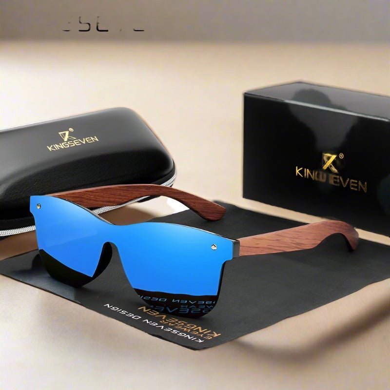 KINGSEVEN Wooden Polarised Sunglasses – Natural Men’s UV400 Shades - Adistore