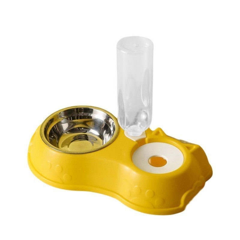 500ML Dog & Cat Feeder Bowl with Automatic Water Bottle – Pet Hydration - Adistore