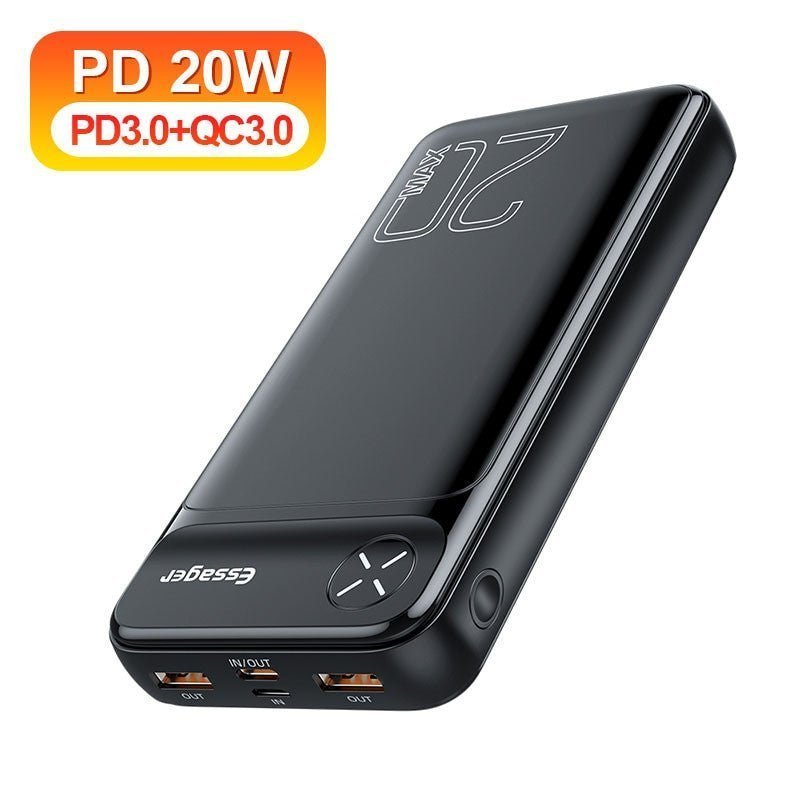 Essager 20000mAh Portable Powerbank | Fast Charging Power Bank for iPhone, Samsung & USB Devices - Adistore